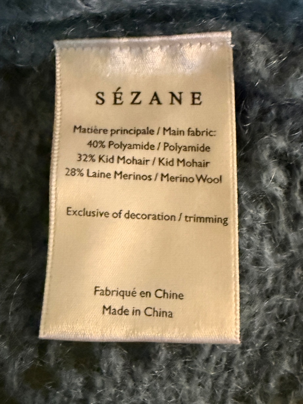 Sézane Knit Openwork Button-Front Sweater Cardigan — Teal Blue - Picture 4 of 6